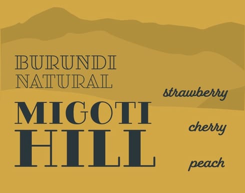 The label for Canny Goat's "Migoti Hill" roast.